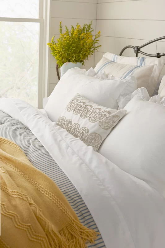 Modern Farmhouse Gray and Yellow Bedroom