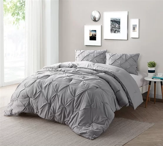 Dormitorio minimalista gris y blanco