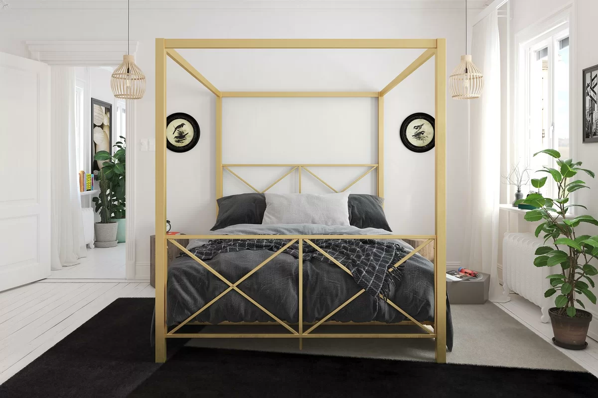 Glam Monochromatic Bedroom