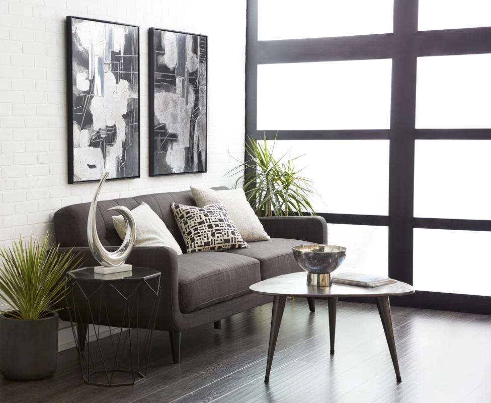 Minimalist Black and Gray Living Room