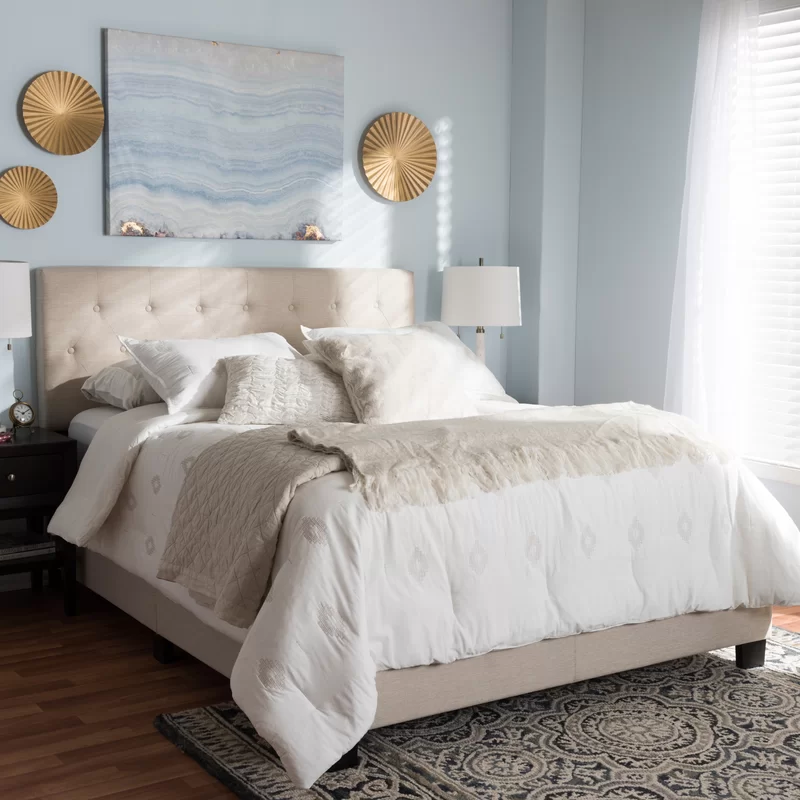 Coastal Blue and Gold Bedroom