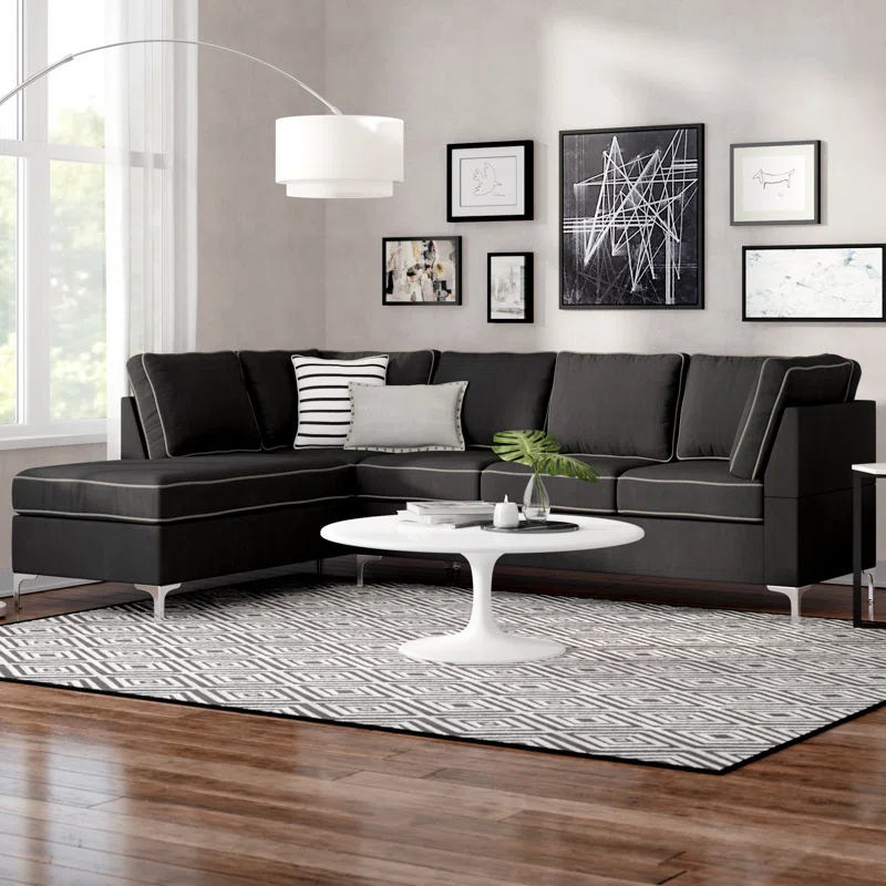 Gray Walls with Black Furniture