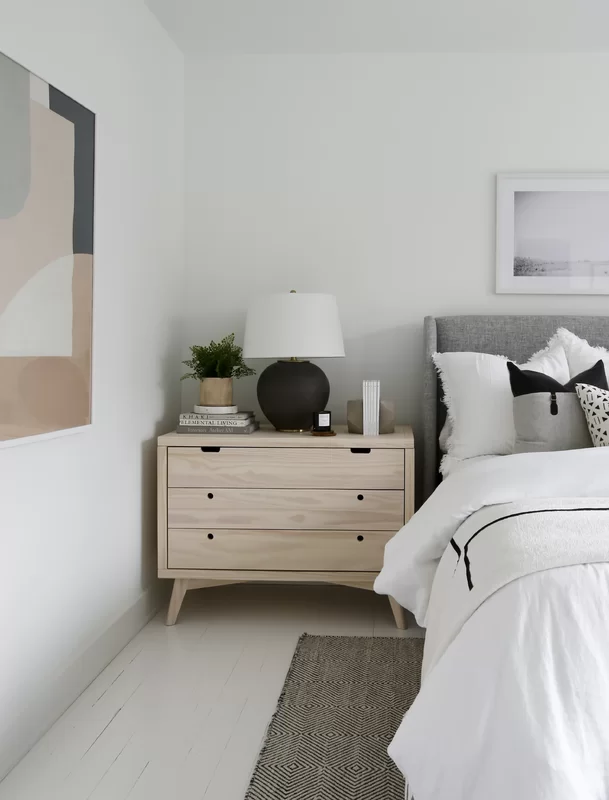 Scandinavian Gray and White Bedroom