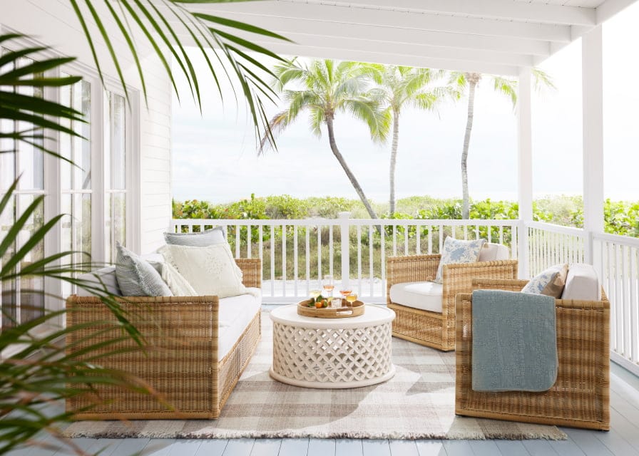 Place a Rattan Tray on a White Table