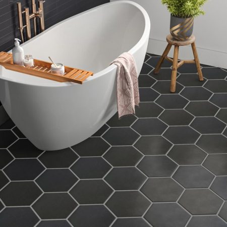 15 Black Tile Bathroom Floor Ideas