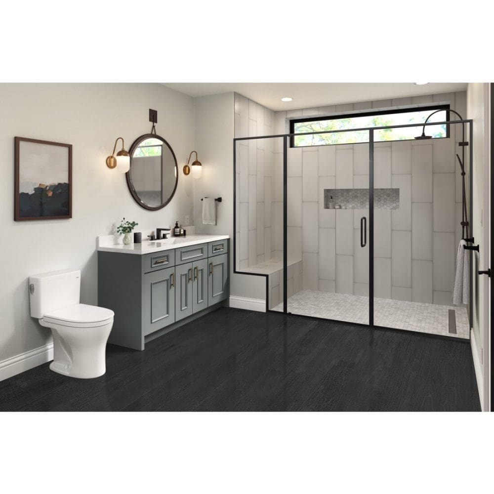15 Black Tile Bathroom Floor Ideas