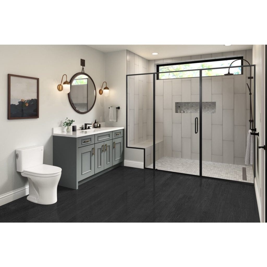 15 Black Tile Bathroom Floor Ideas