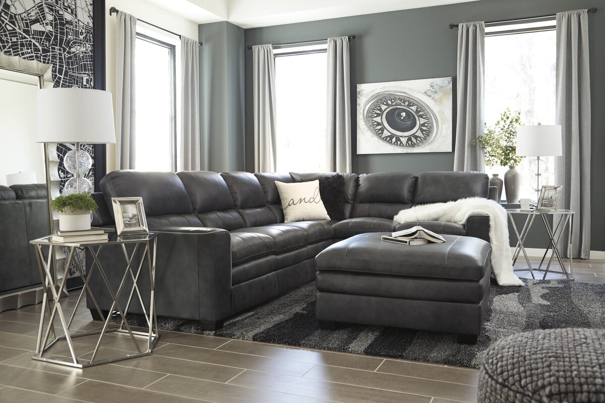 Soften Black Leather with Lighter Pillows