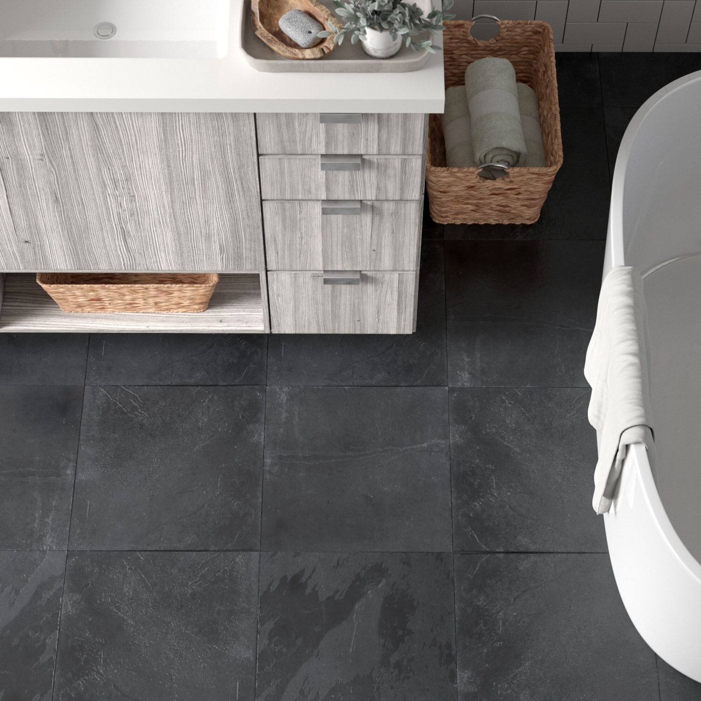 15 Black Tile Bathroom Floor Ideas