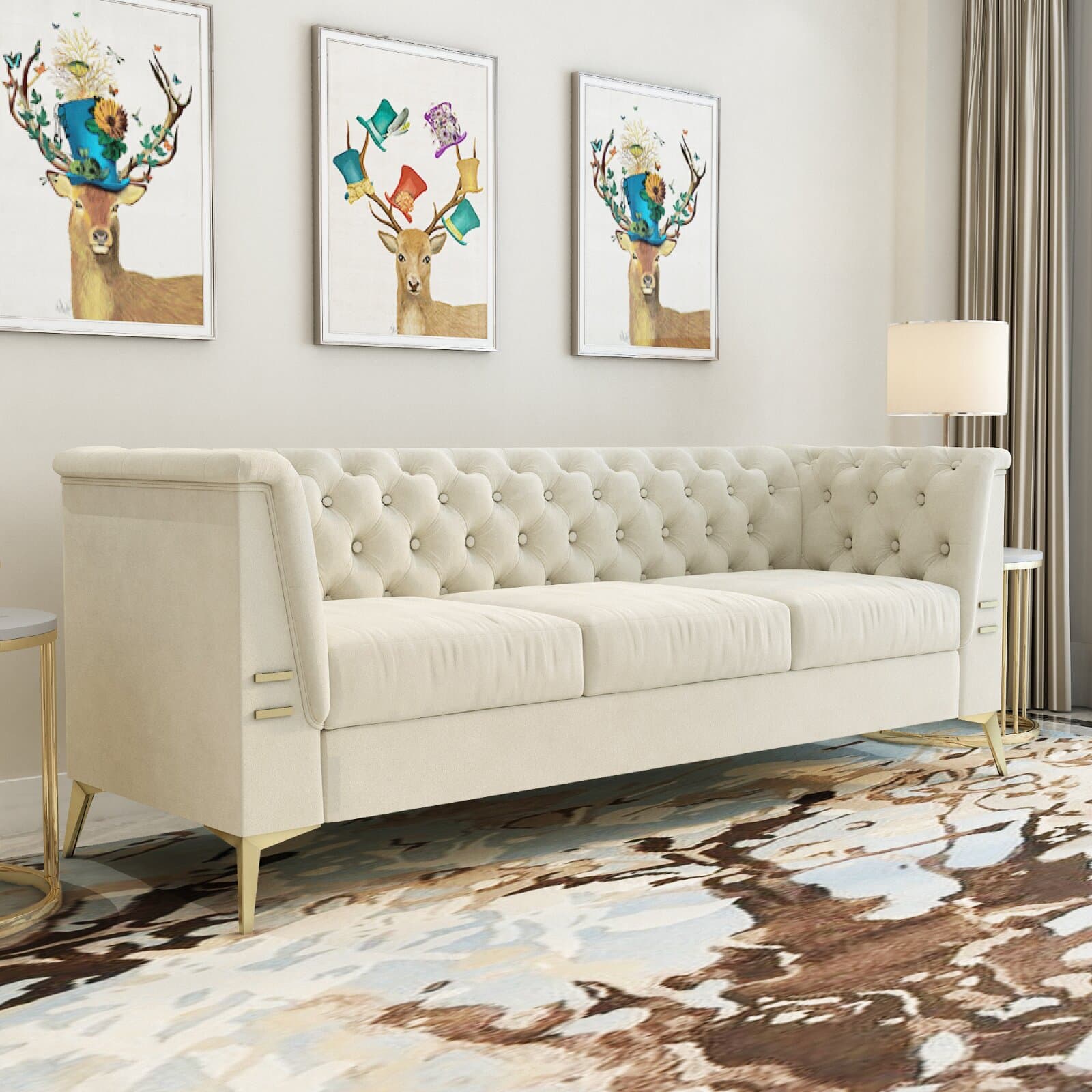 Go Glam with a Tall Chesterfield Style Sofa