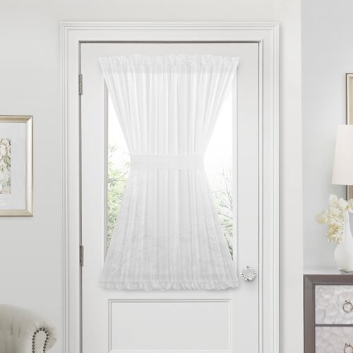 Put a Semi-Sheer Curtain Over an Upper Door Window
