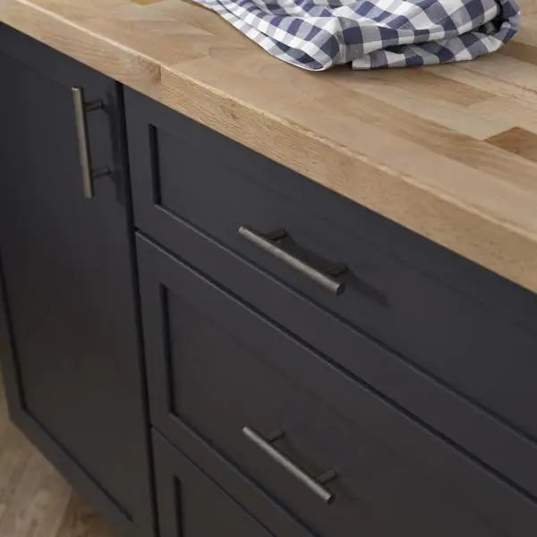 Combine Black Cabinets with Heirloom Silver Pulls