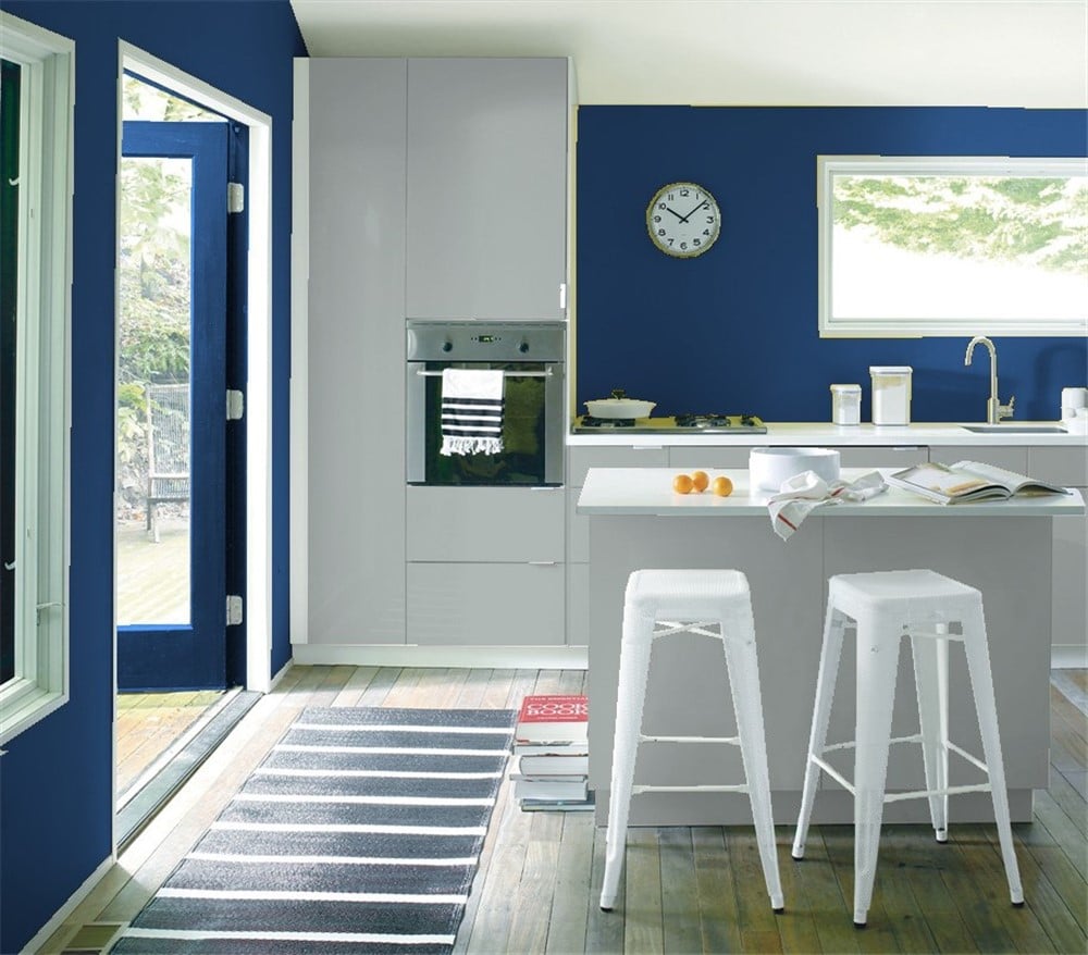 3 Boothbay Gray and Symphony Blue in the Kitchen