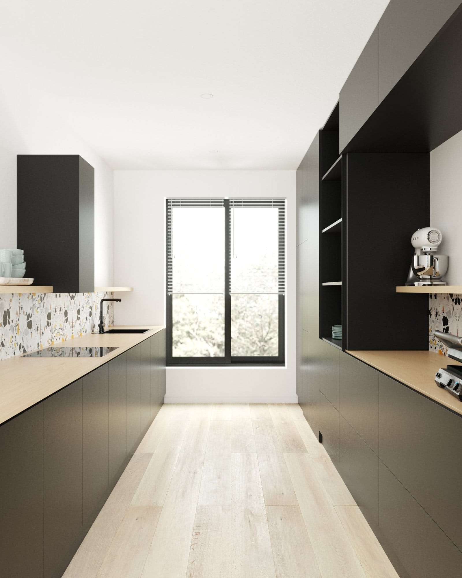 6. Dark Cabinets with White Washed Oak