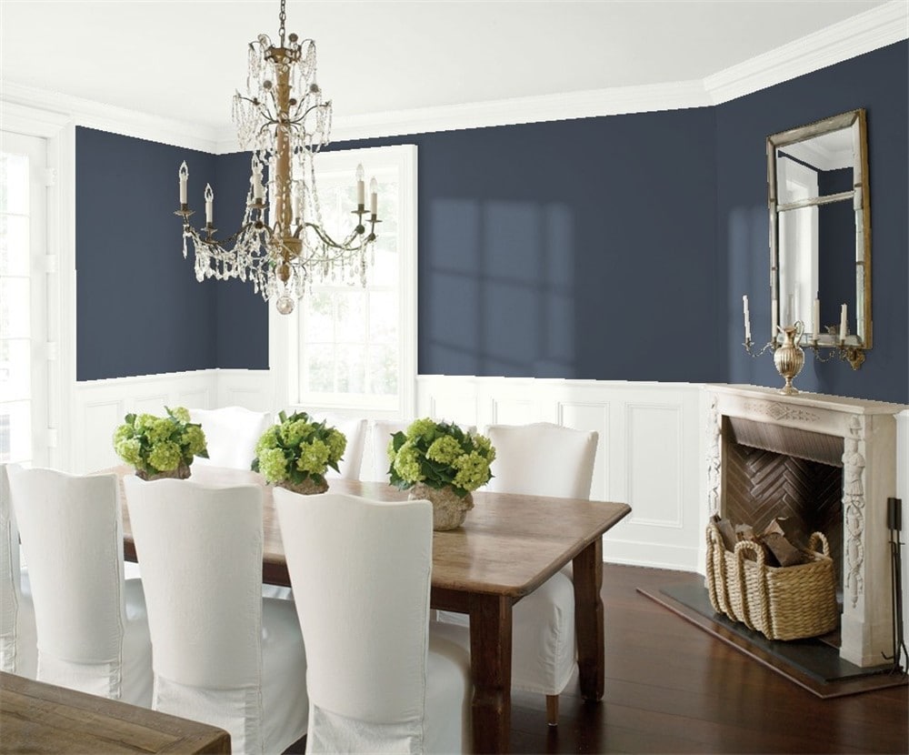 3 Hale Navy and Oxford White in the Dining Room