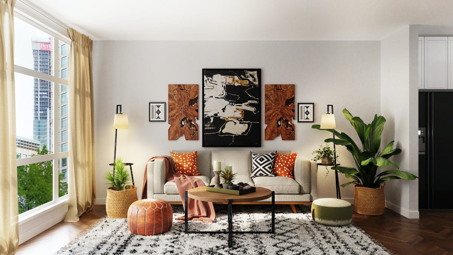 16 Orange and Gray Living Room Ideas