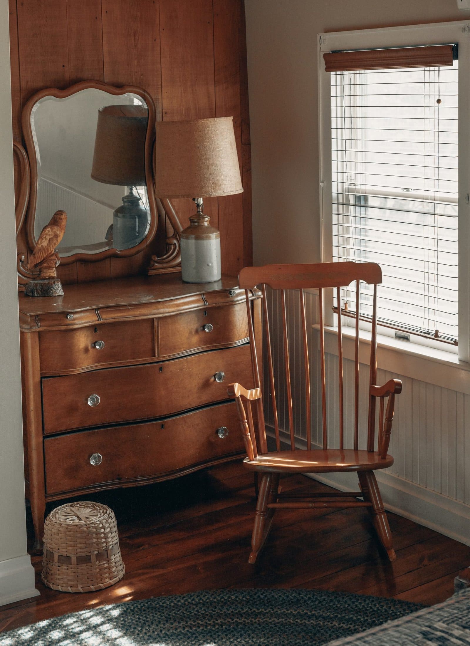 6. Tall Antique Dresser and Mirror scaled