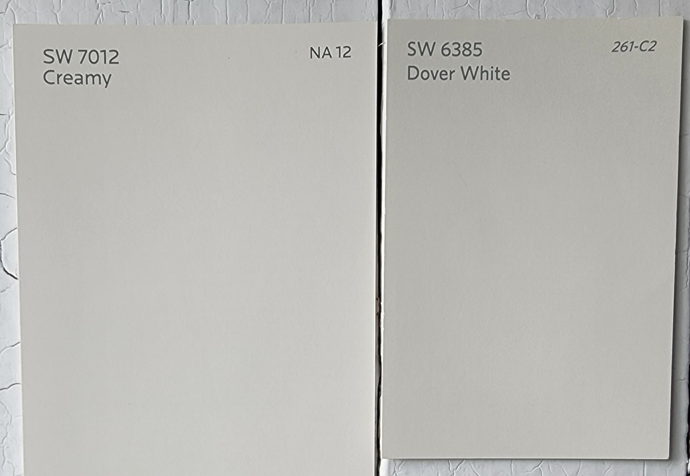  Creamy vs Dover White by Sherwin Williams