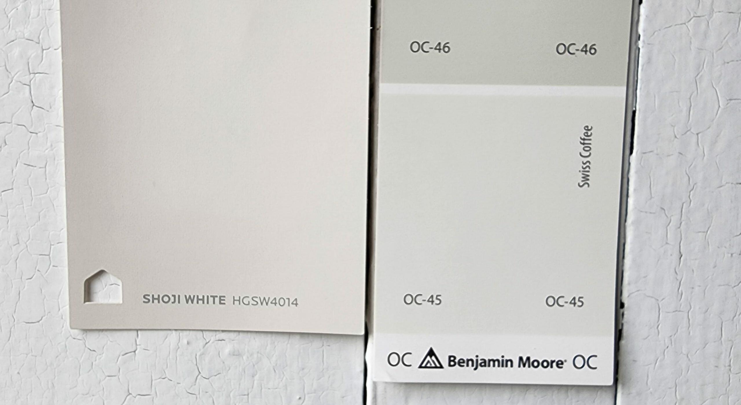  Shoji White vs Swiss Coffee by Benjamin Moore scaled