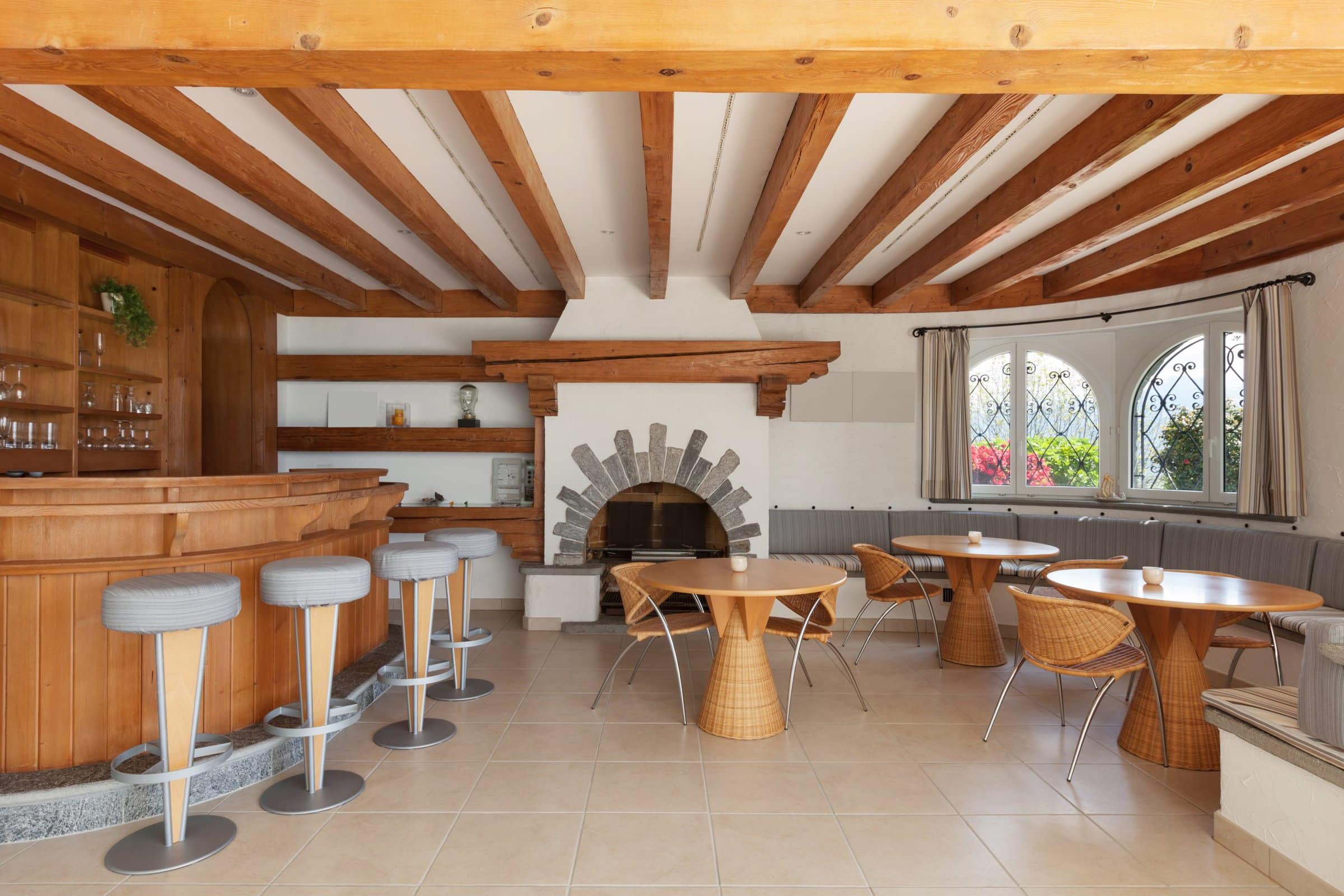  Go for Medium Wood Ceiling Beams for a Warm Traditional Look scaled