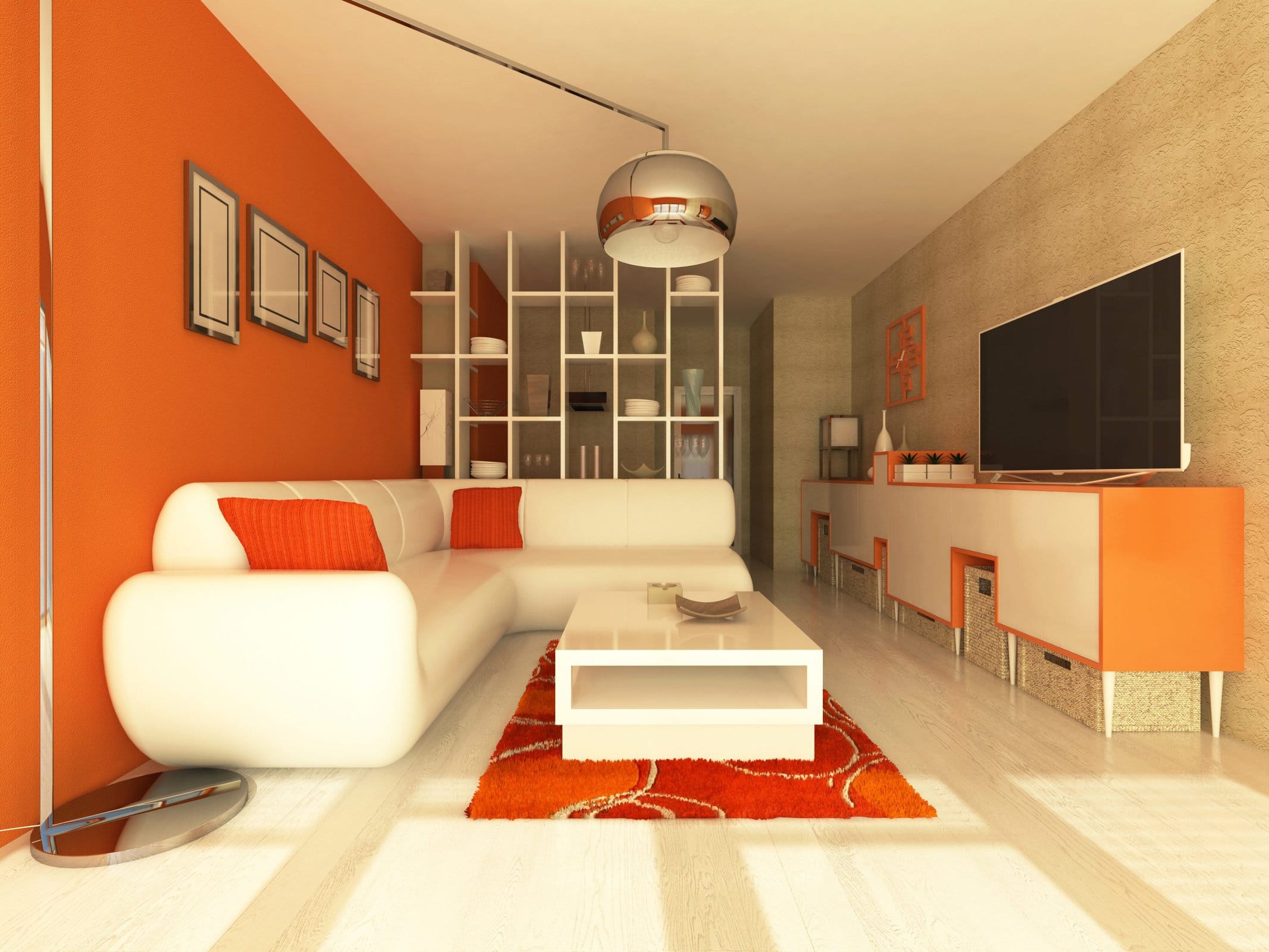  White Is the Easiest Color to Match With Orange Walls scaled