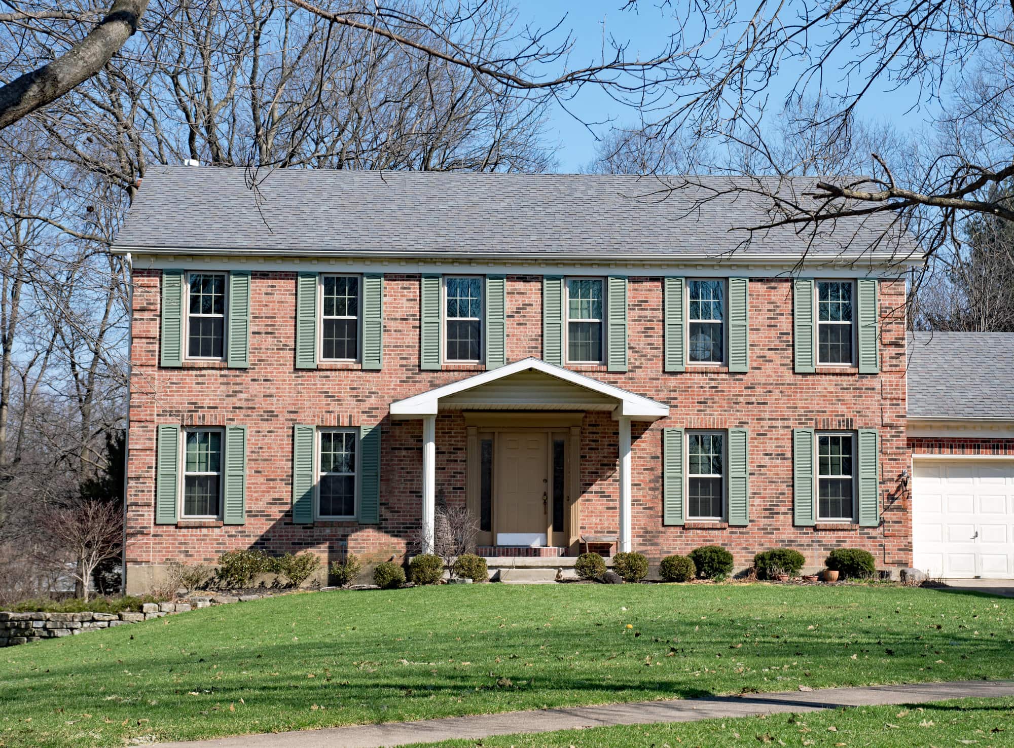  Sage Green Looks Lovely on a Brick House