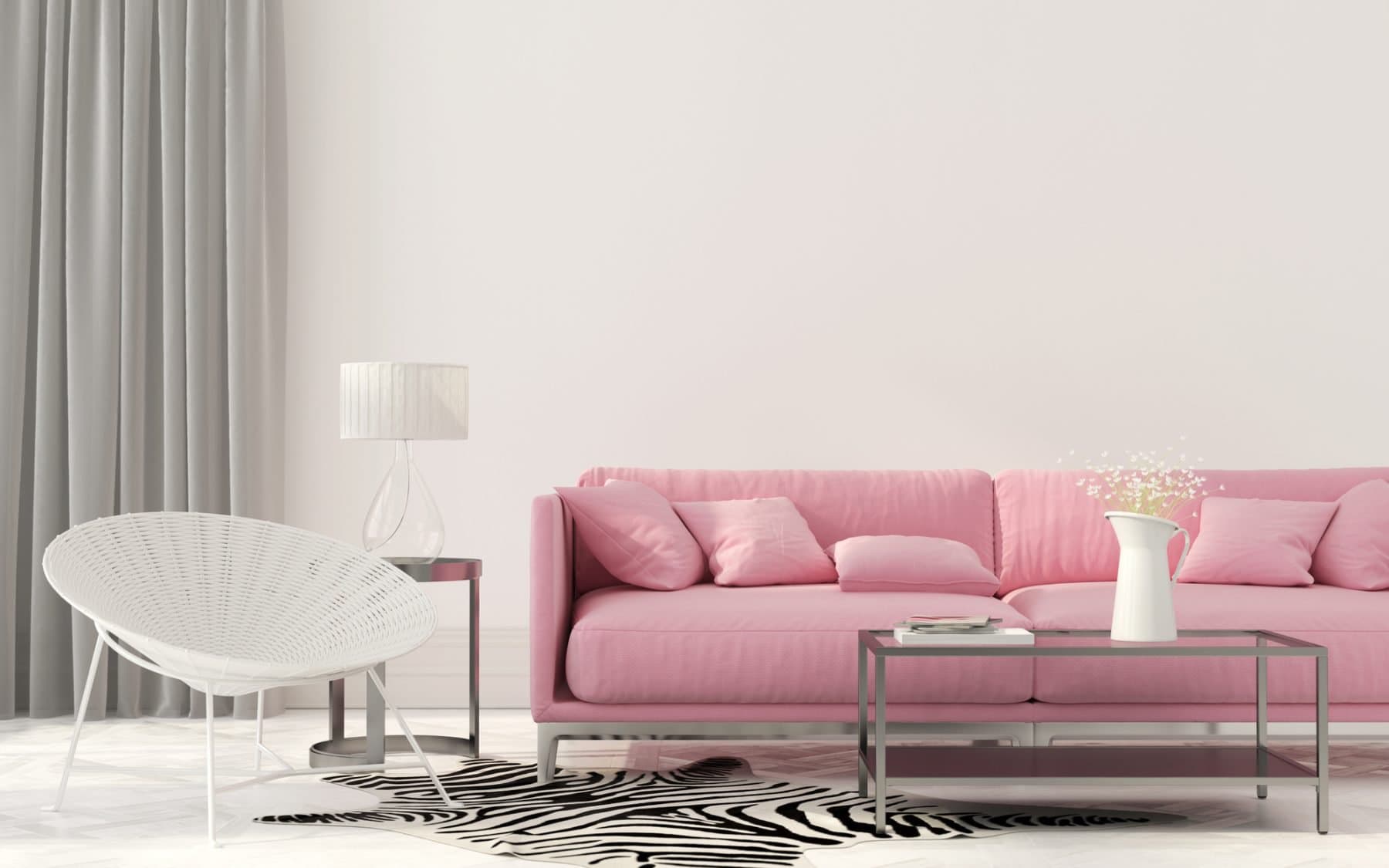 Pink And Gray Living Room Ideas