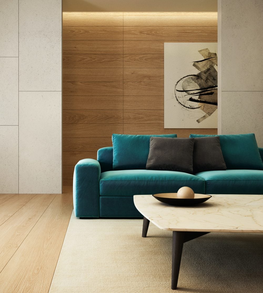 Illustration of Textured Wood Accent Wall Lighting Ideas