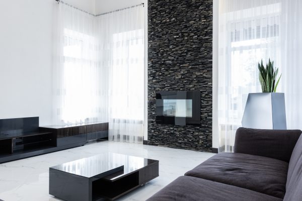 Fireplace Accent Walls That Add Spark To Your Home Decor   6 Simple Modern Stone 600x400 